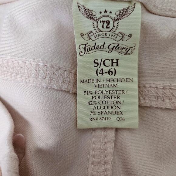 2 Pair Cropped Ankle Jeggings White & Light Peach Sz 4-6 Stretch 22" Inseam EUC - Picture 11 of 12